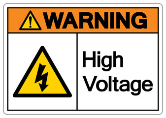 Warning High Voltage Symbol Sign, Vector Illustration, Isolate On White Background Label. EPS10