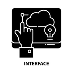 interface icon, black vector sign with editable strokes, concept illustration