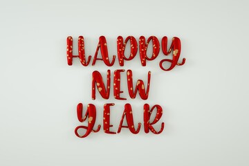 Happy New Year Creative Design Concept, 3D rendering.