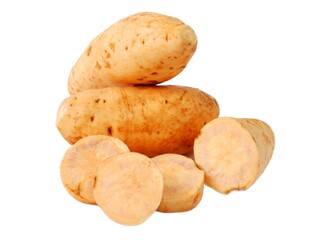 Ipomoea batatas (Ubi Cilembu) sweet potato honey, isolated on white background.