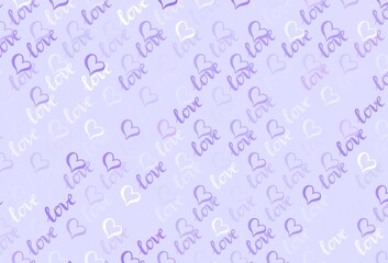 Light Purple vector backdrop with sweet hearts.
