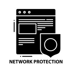 network protection icon, black vector sign with editable strokes, concept illustration