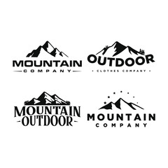 mountain and outdoor logo, icon and illustration