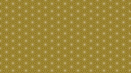 和を感じる背景素材　麻の葉　伝統模様　茶色