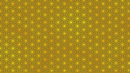 和を感じる背景素材　麻の葉　伝統模様　茶色