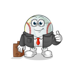 baseball office worker mascot. cartoon vector