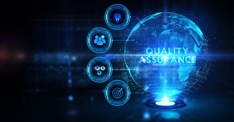 Business, Technology, Internet and network concept. Quality Assurance service guarantee standard.