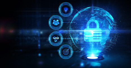 Cyber security data protection business technology privacy concept.