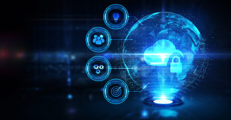 Cyber security data protection business technology privacy concept.