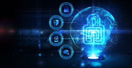Cyber security data protection business technology privacy concept.
