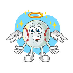 Fototapeta premium baseball angel with wings vector. cartoon character