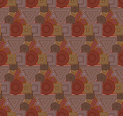 Fototapeta premium Retro Geometric Seamless Pattern