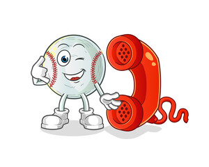 baseball call mascot. cartoon vector