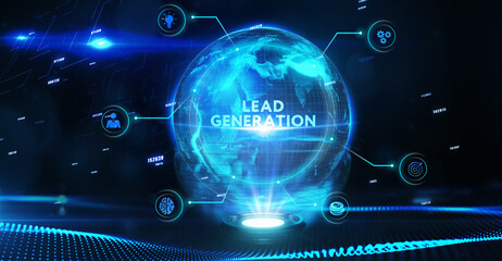 Business, technology, internet and networking concept. showing keyword: Lead generation