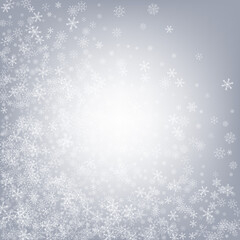 White Snowflake Vector Gray Background. Fantasy 