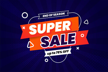 Super sale discount banner promotion background - obrazy, fototapety, plakaty