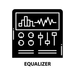 equalizer icon, black vector sign with editable strokes, concept illustration