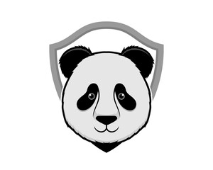 Panda head inside the shield logo