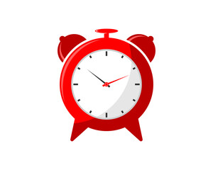 Red clock vector illustration logo