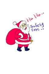 Santa's illustration design that says safety first
