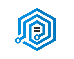 Home tech circuit connection with hexagon shape