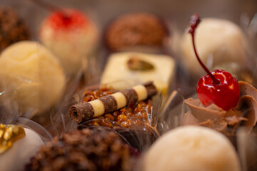 Fine sweets for wedding party. Selective focus.