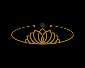 Queen crown with diamond gem