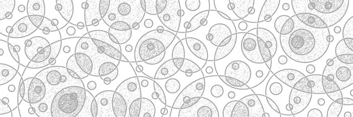 Obraz premium Abstract vector background, banner. Intersecting circles, shades of gray.