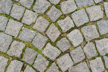 Top texture view of stone pavement grey