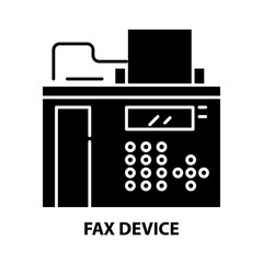 fax device icon, black vector sign with editable strokes, concept illustration