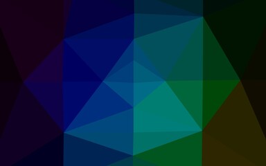 Dark Multicolor, Rainbow vector abstract mosaic pattern. Colorful illustration in Origami style with gradient.  Triangular pattern for your business design.