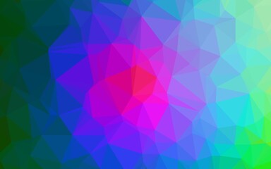 Dark Multicolor, Rainbow vector polygonal pattern. Modern geometrical abstract illustration with gradient. Triangular pattern for your business design.