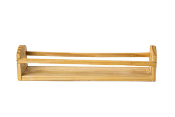 Small wooden box isolated on a white background.