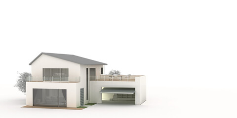 High Price Housing Market, Real Estate Concept 3d rendering.