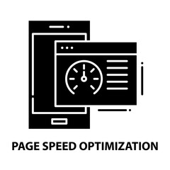 page speed optimization icon, black vector sign with editable strokes, concept illustration