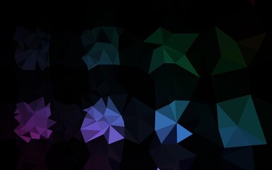 Dark Multicolor, Rainbow vector abstract polygonal layout. An elegant bright illustration with gradient. Template for a cell phone background.