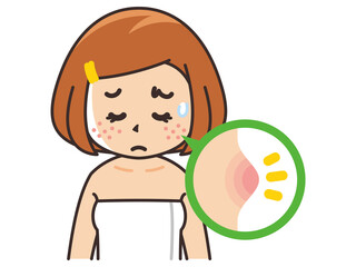 肌荒れに悩む女性