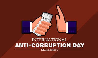 Vector illustration of hand refusing bribes, conceptualized on international anti-corruption day.