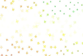 Light Green, Yellow vector abstract pattern with sakura.