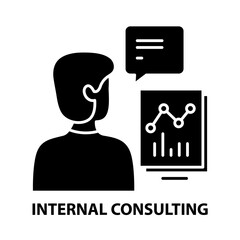 internal consulting icon, black vector sign with editable strokes, concept illustration