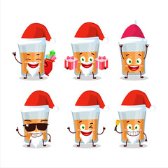 Santa Claus emoticons with papaya juice cartoon character