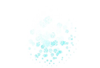 Light Pink, Blue vector doodle background with leaves.