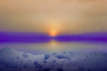 Naklejka premium Snowfall in winter