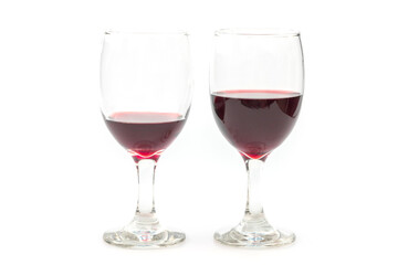 Two glass of red wine isolated