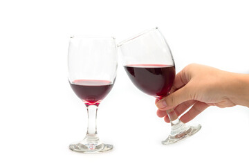 Two glass of red wine isolated