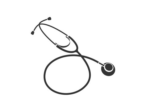 Simple icon of the stethoscope in black (part 2)