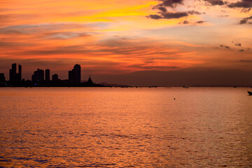 Fototapeta premium Sea sky beach with nature sunset
