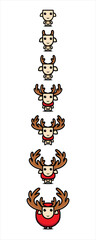 cute deer character set vector design