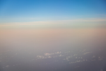 Fototapeta na wymiar Beautiful blue sky with clouds shoot on airplane