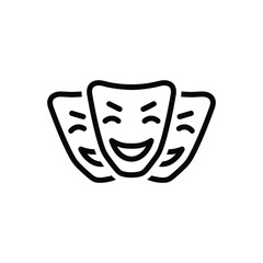 Black line icon for comedy
